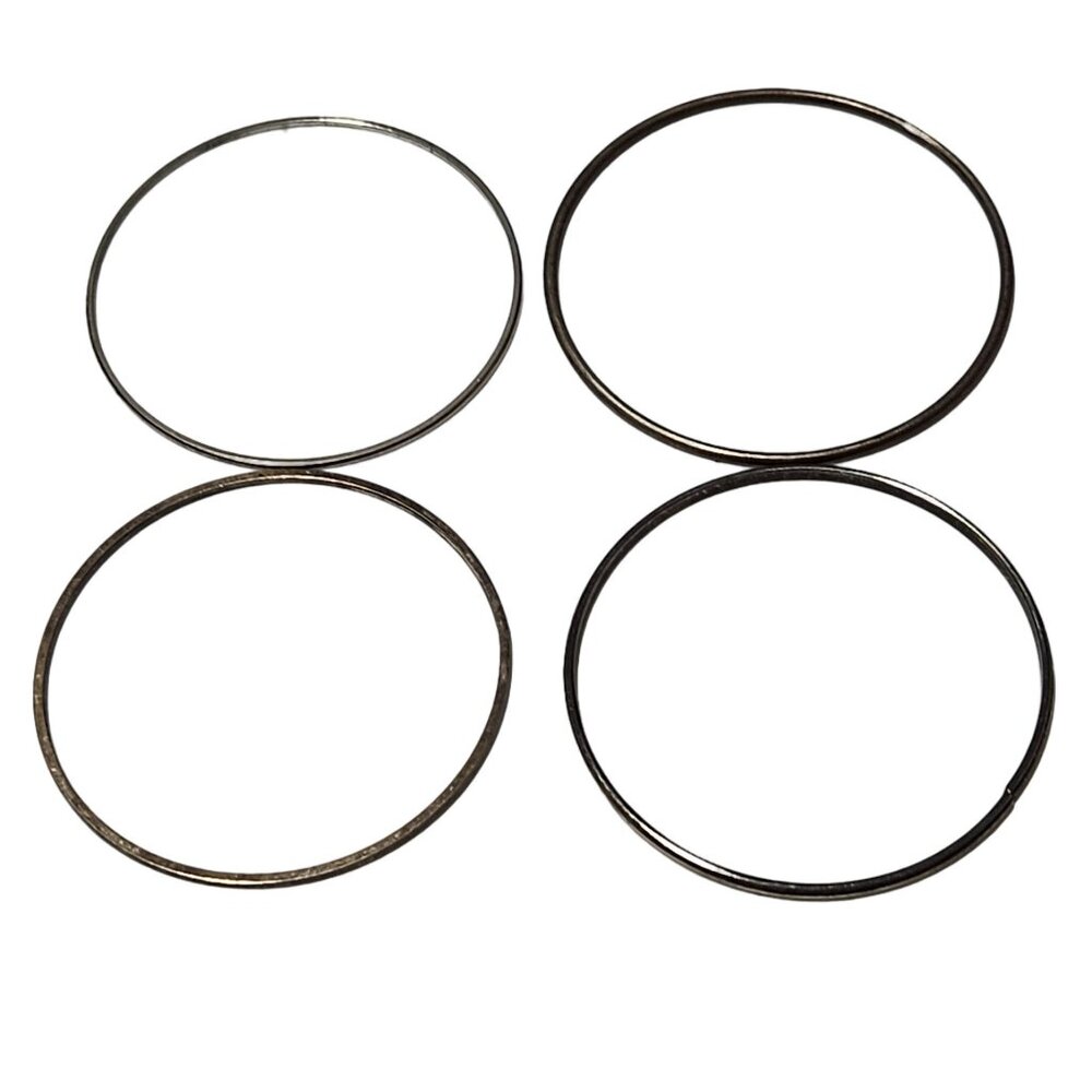 Retro Metal Bangle Bracelets Classic 80s 90s Fashion Minimalist Jewelry Set of 4